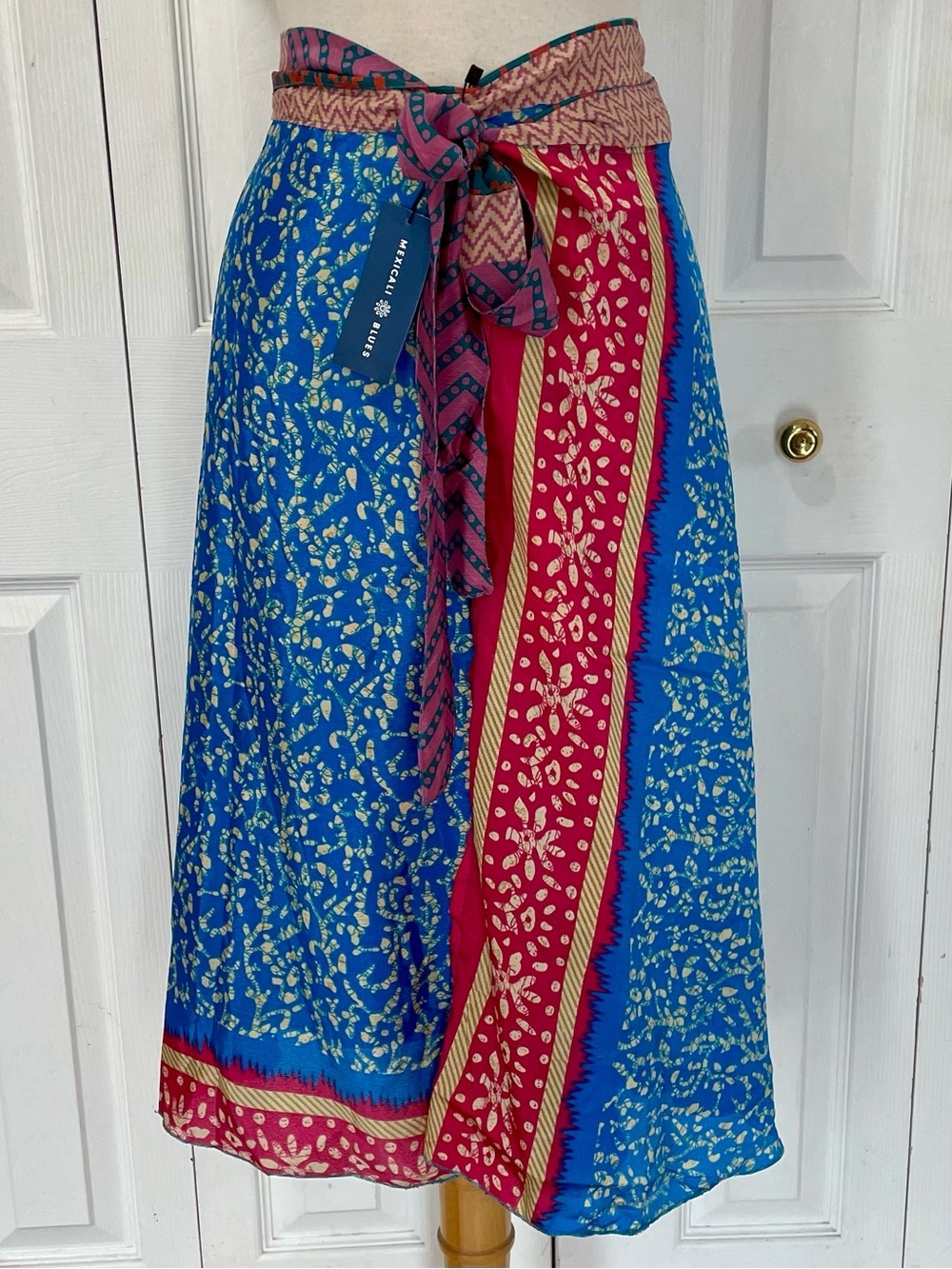 New Silk Wrap Skirt Mexicali Blues Boho Reversible
